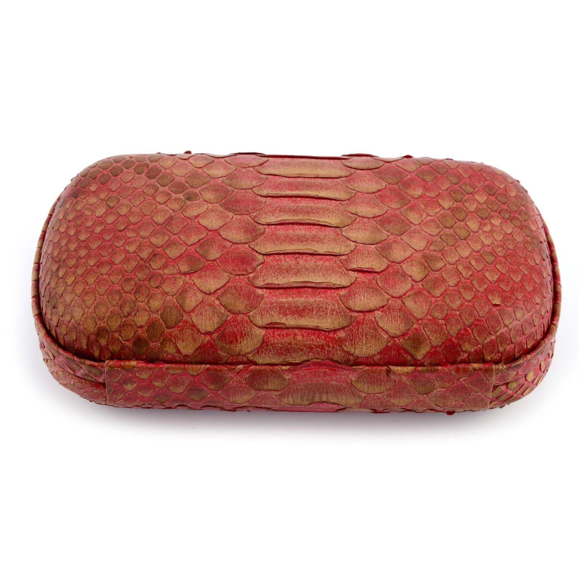 BOTTEGA VENETA - a pink snakeskin box clutch bag. - Image 2 of 3