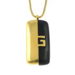 GIVENCHY - a black resin and gold-tone necklace.