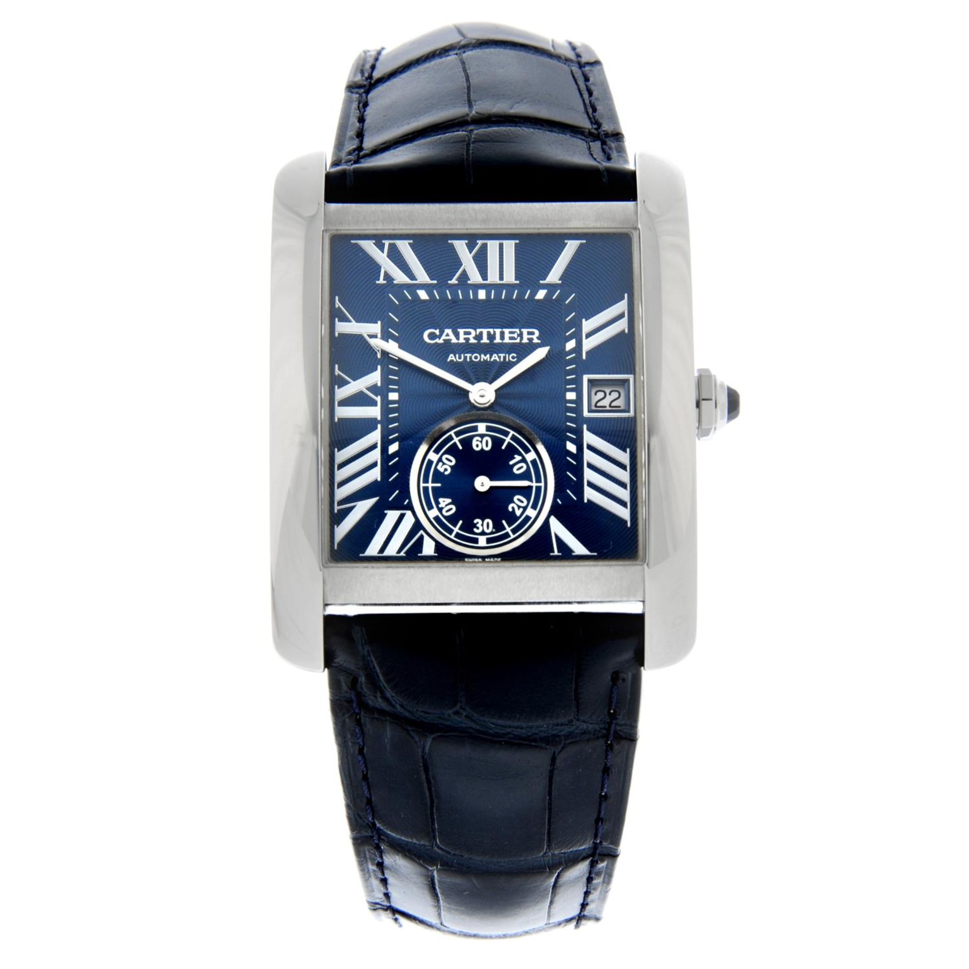 CARTIER - a stainless steel Tank MC wrist watch, 34x34mm.