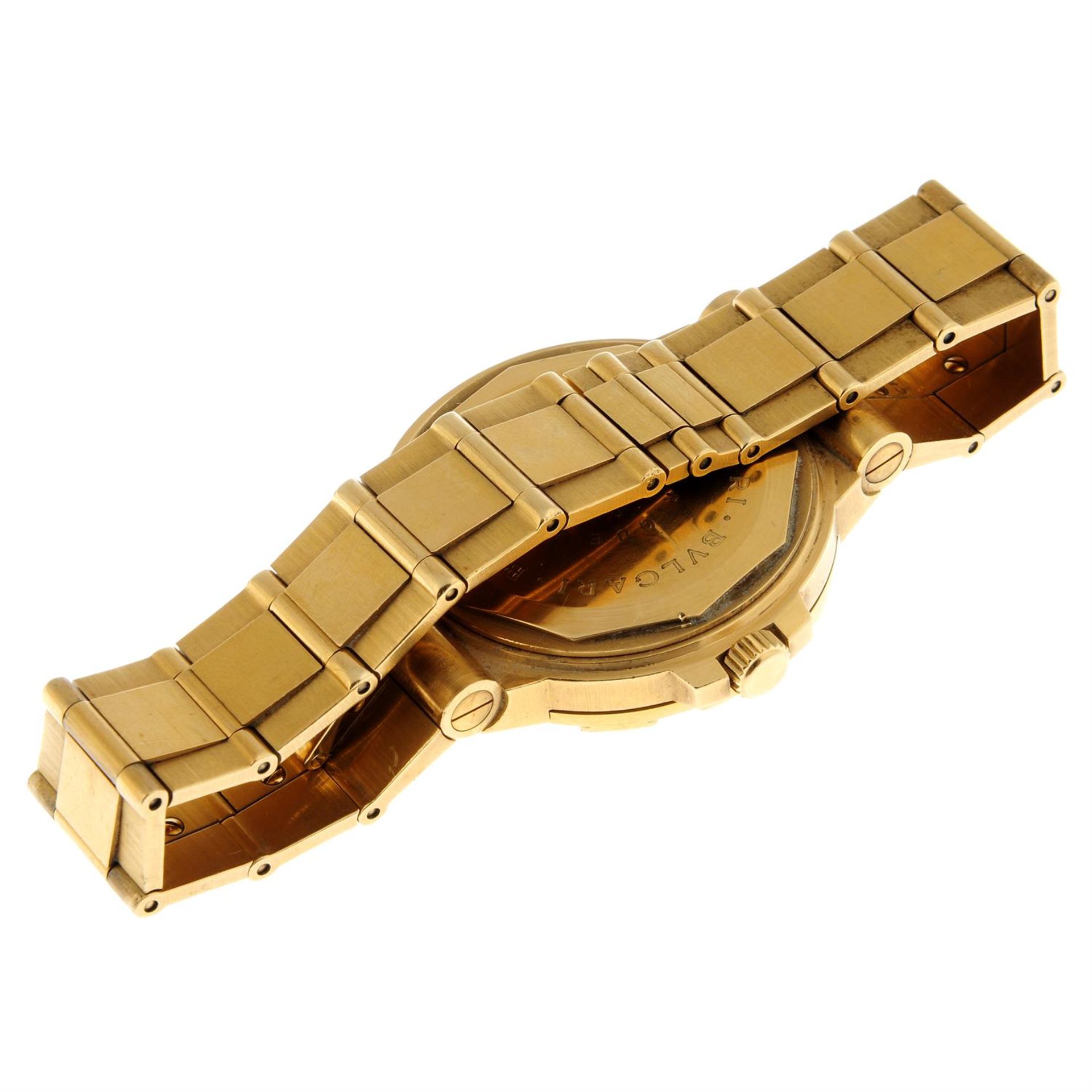 BULGARI - an 18ct yellow gold Diagono Scuba bracelet watch, 38mm. - Image 3 of 5