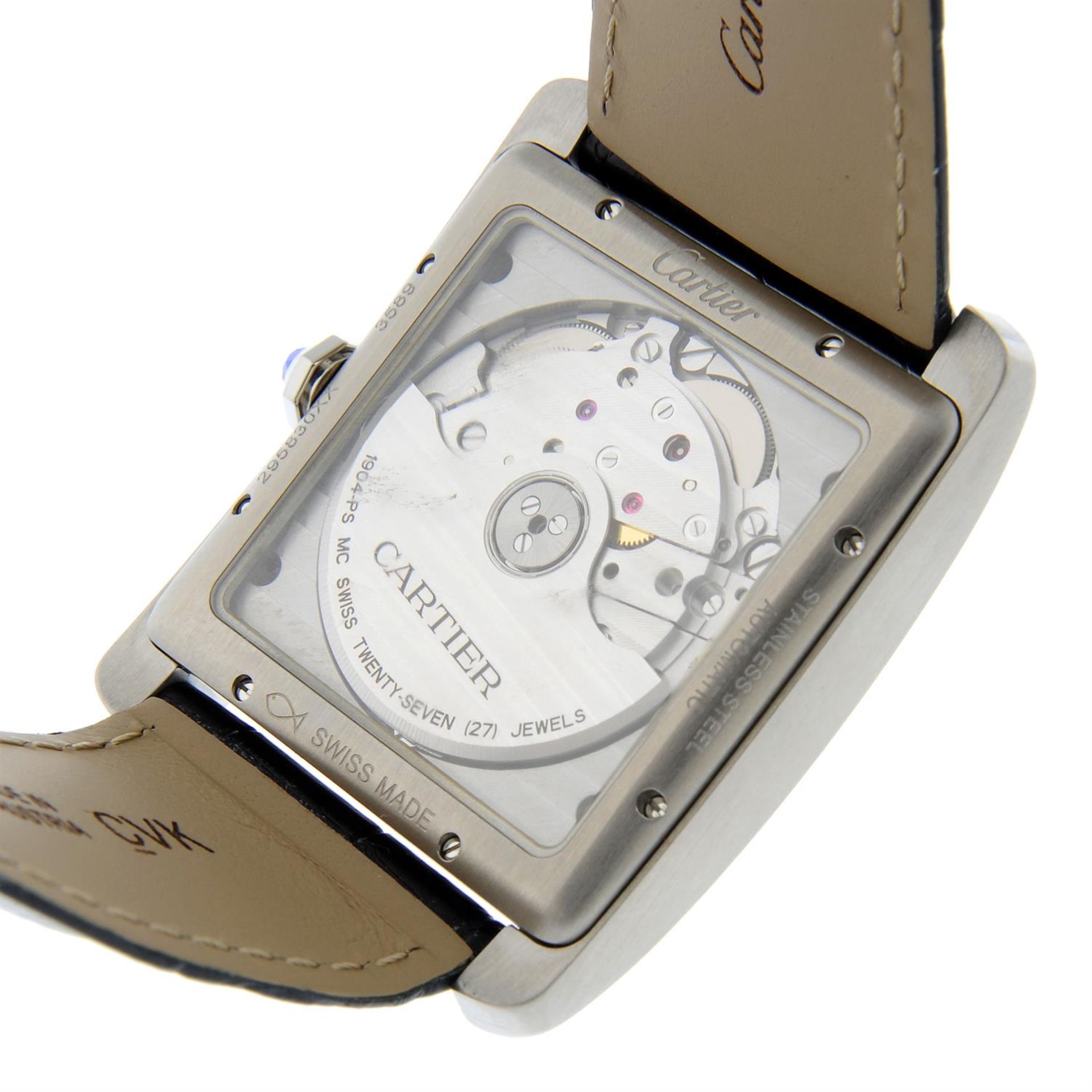CARTIER - a stainless steel Tank MC wrist watch, 34x34mm. - Bild 4 aus 5