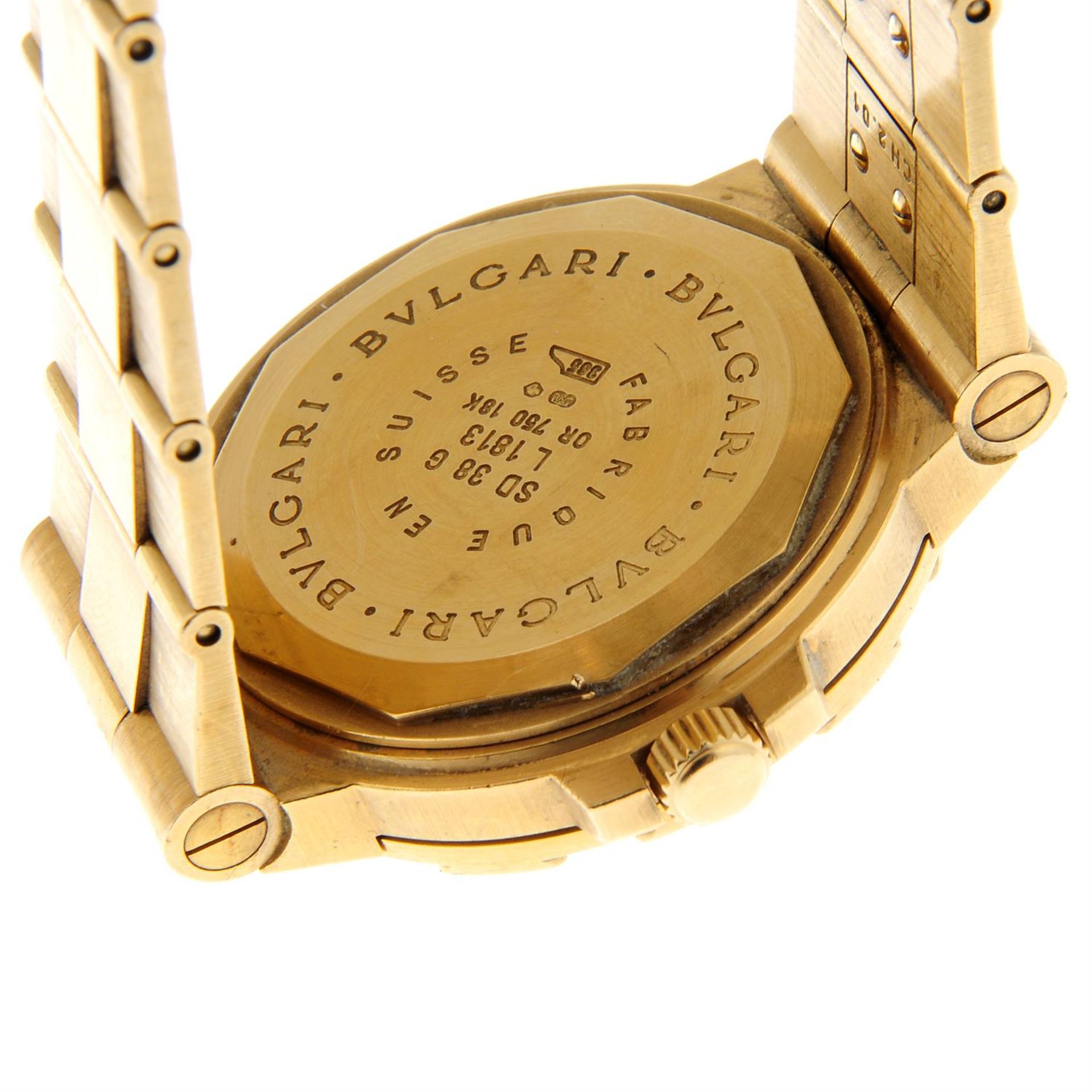 BULGARI - an 18ct yellow gold Diagono Scuba bracelet watch, 38mm. - Image 2 of 5