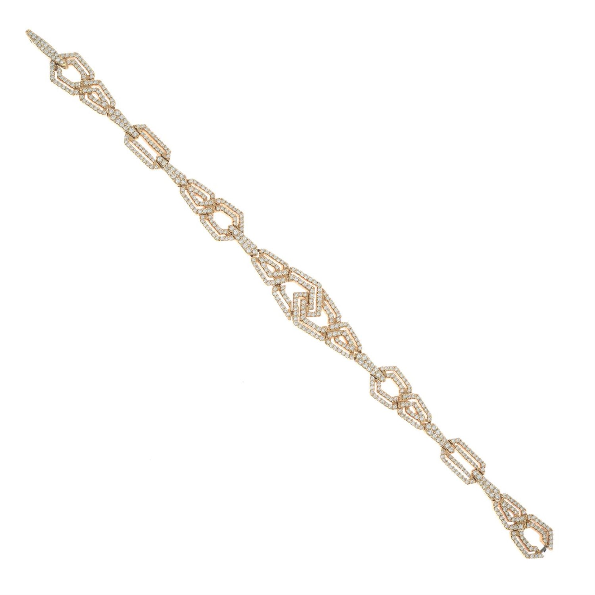 An 18ct gold diamond 'The London Collection' geometric bracelet. - Bild 3 aus 5