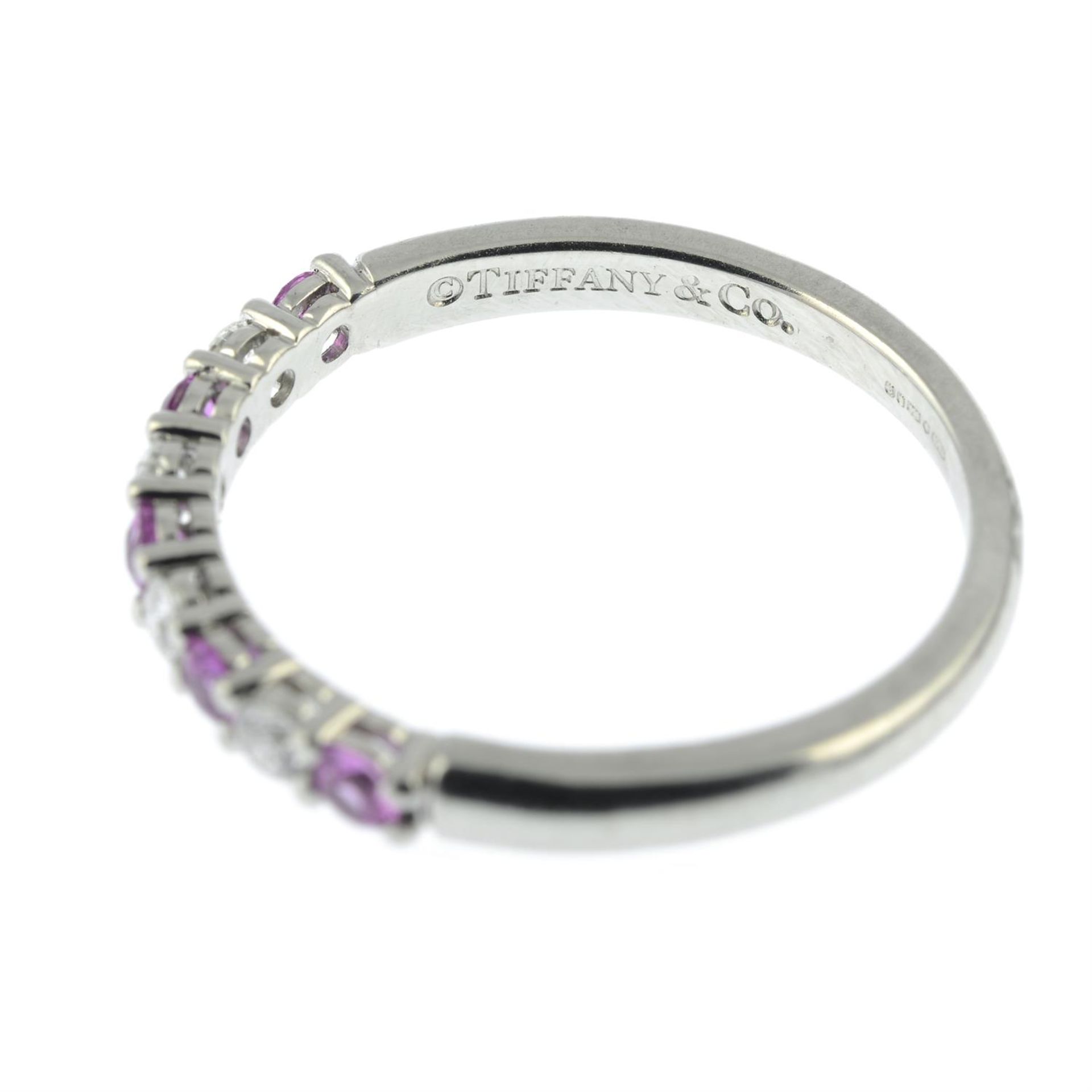 A platinum pink sapphire and brilliant-cut diamond band ring, by Tiffany & Co. - Image 4 of 6