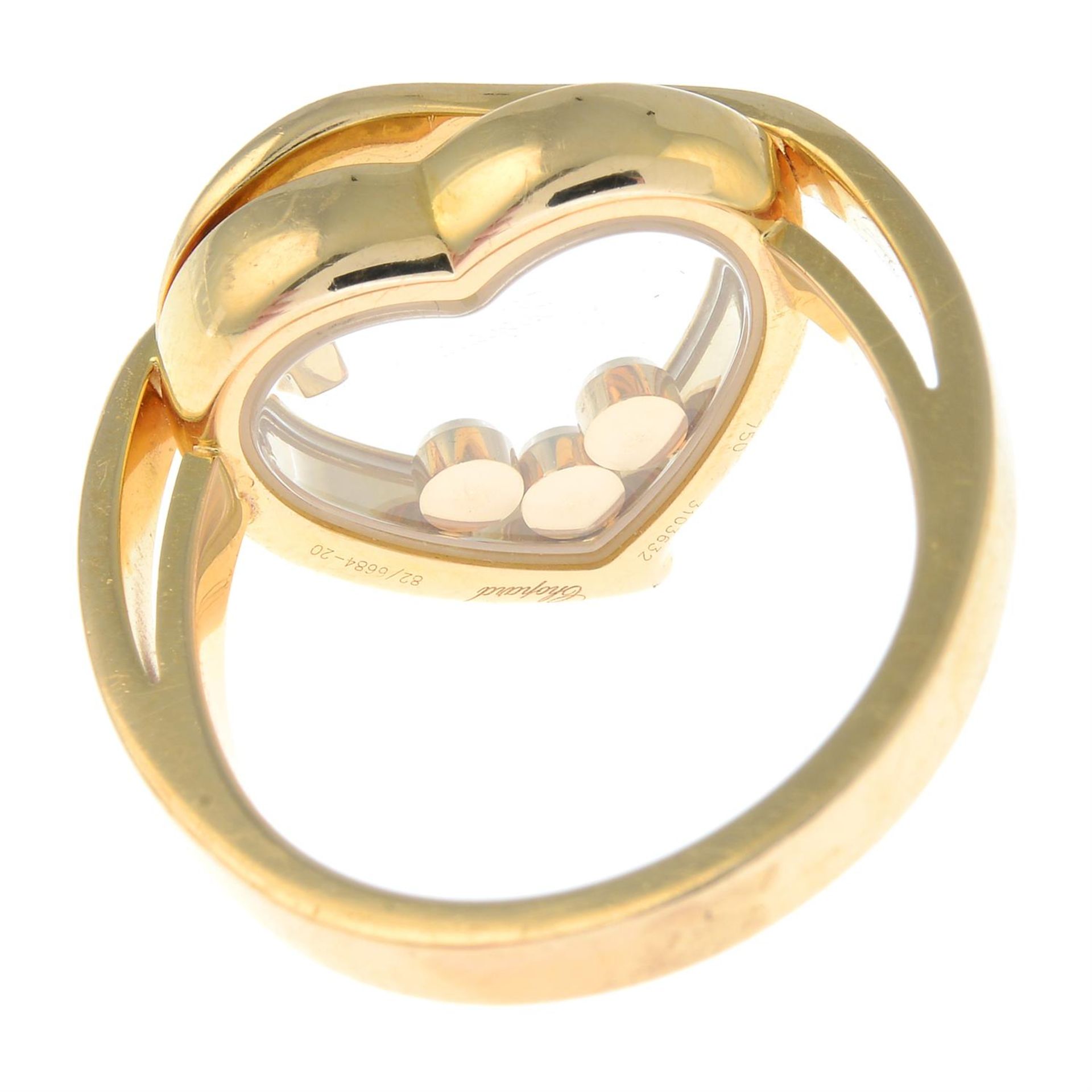An 18ct gold 'Happy Diamonds' heart ring, by Chopard. - Image 4 of 5