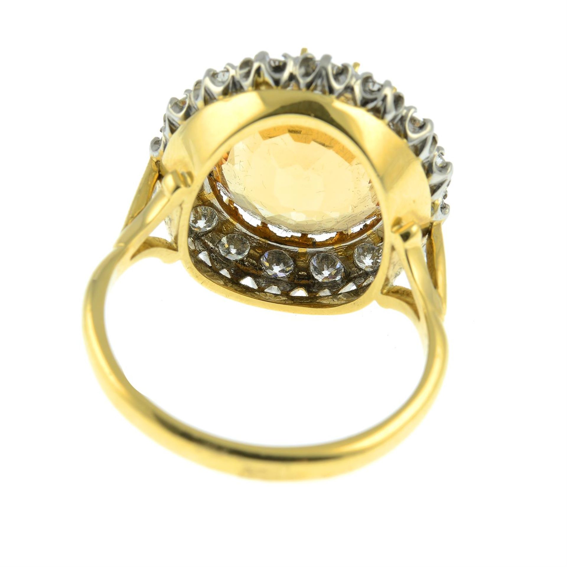 A 'golden' topaz and old-cut diamond cluster ring. - Image 4 of 5