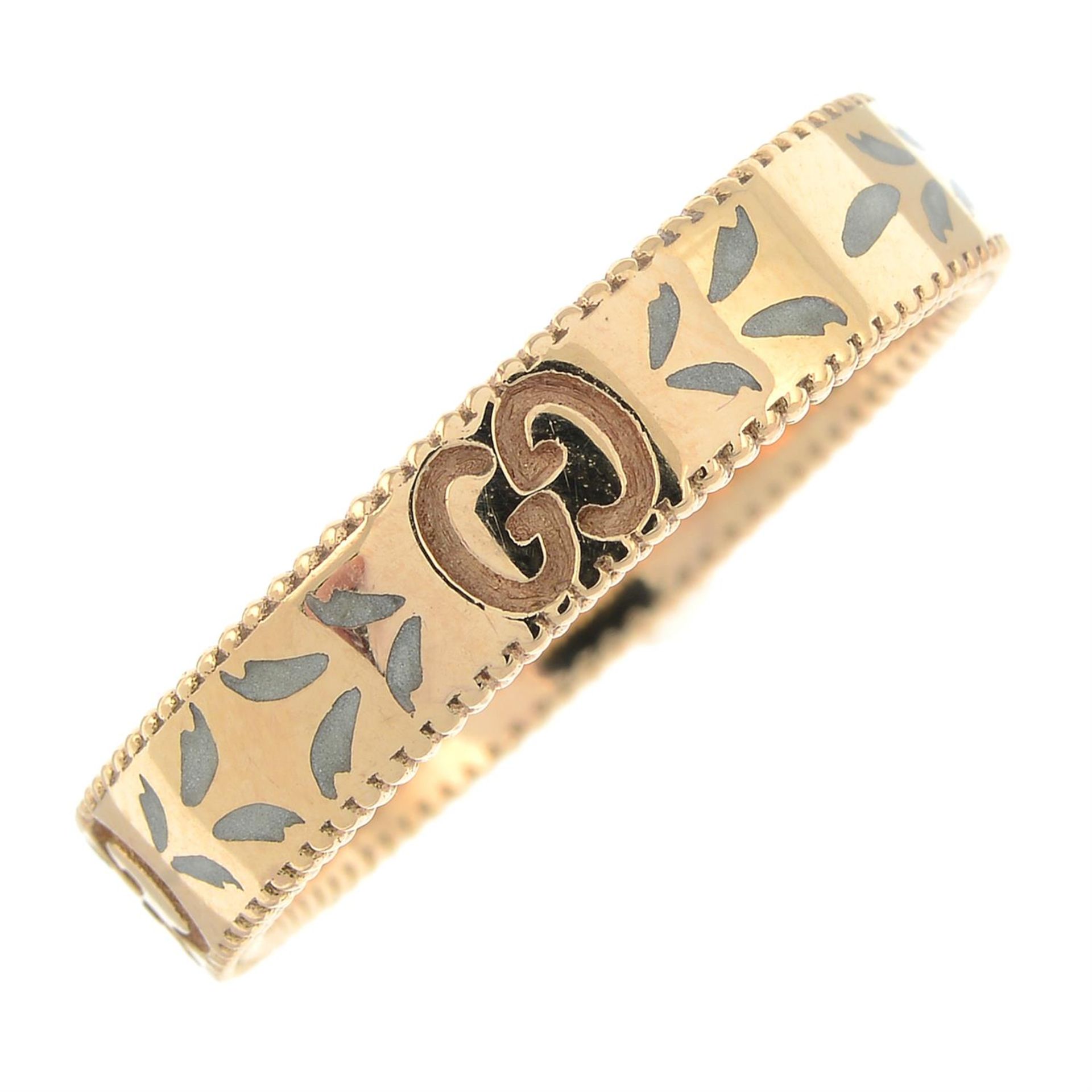 An 18ct gold 'Icon Blooms' enamel floral band ring, by Gucci. - Bild 2 aus 5