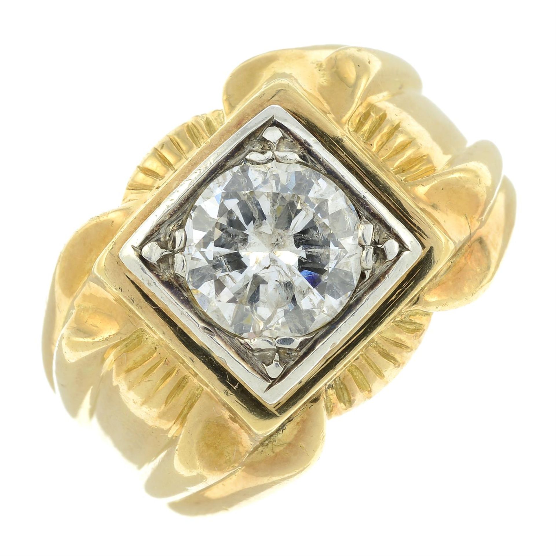 A gentleman's 1960s 18ct gold diamond single-stone ring, by Kutchinsky. - Bild 2 aus 5