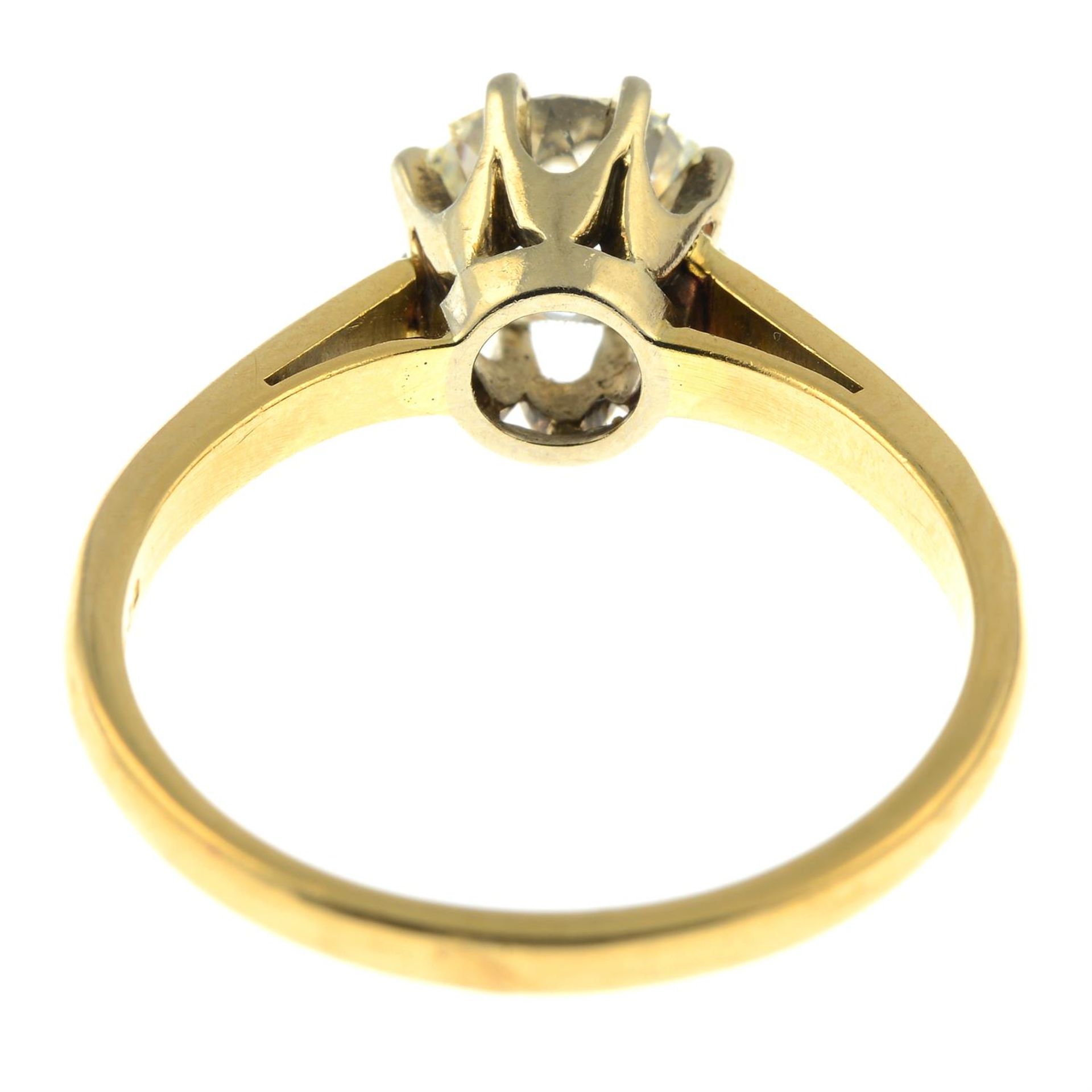 An 18ct gold old-cut diamond single-stone ring. - Bild 4 aus 5