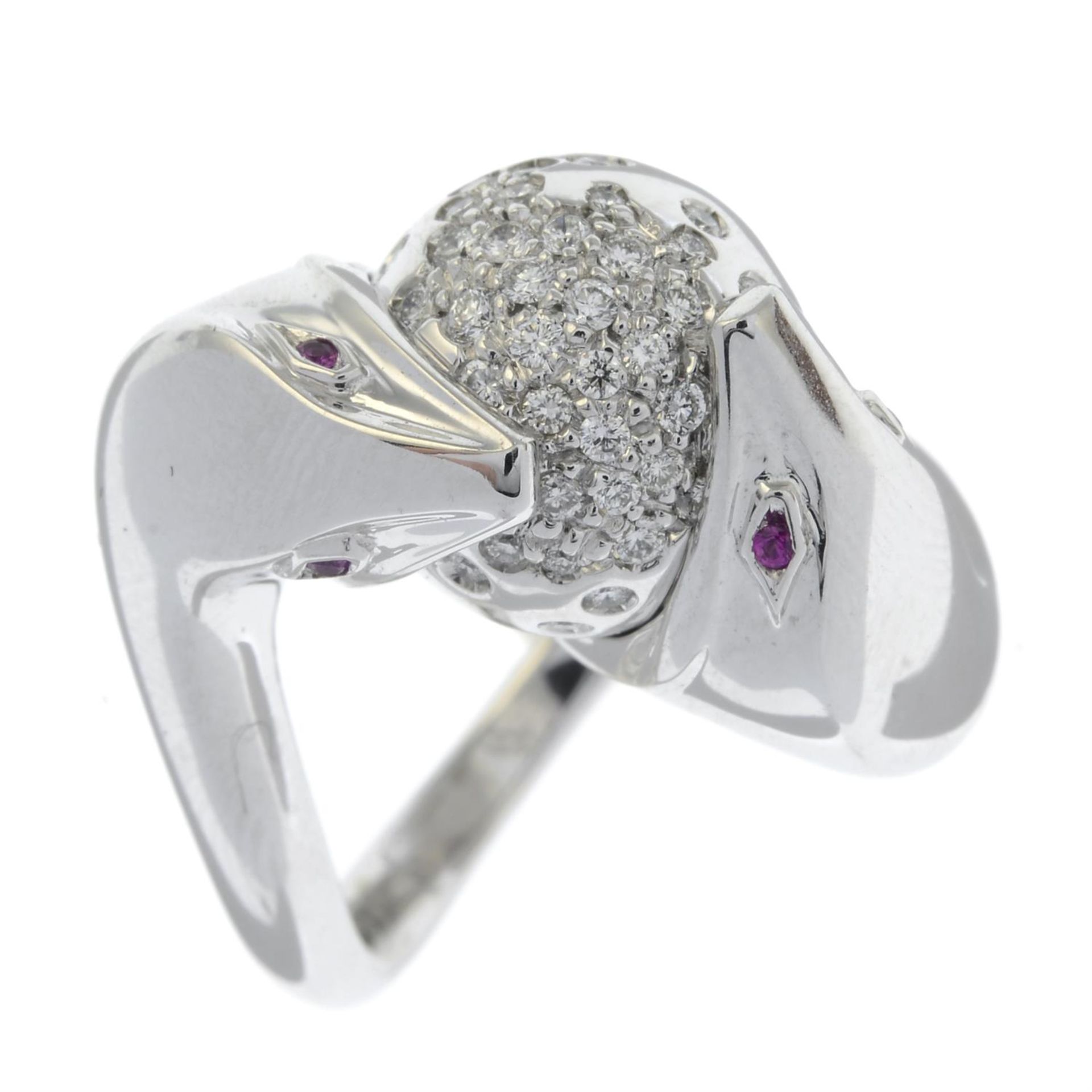 A brilliant-cut diamond snake 'Trouble' ring, by Boucheron. - Bild 2 aus 6