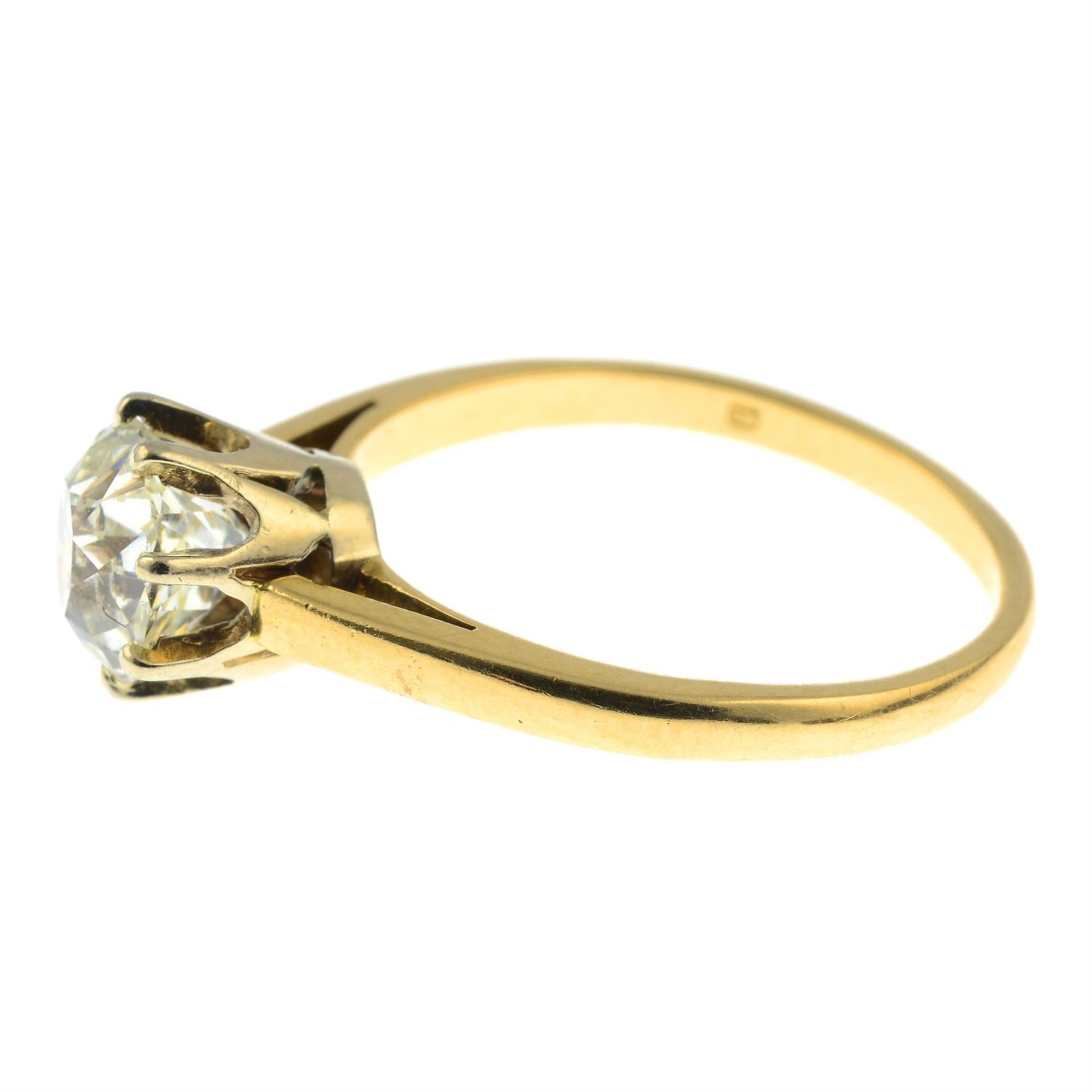 An 18ct gold old-cut diamond single-stone ring. - Bild 3 aus 5