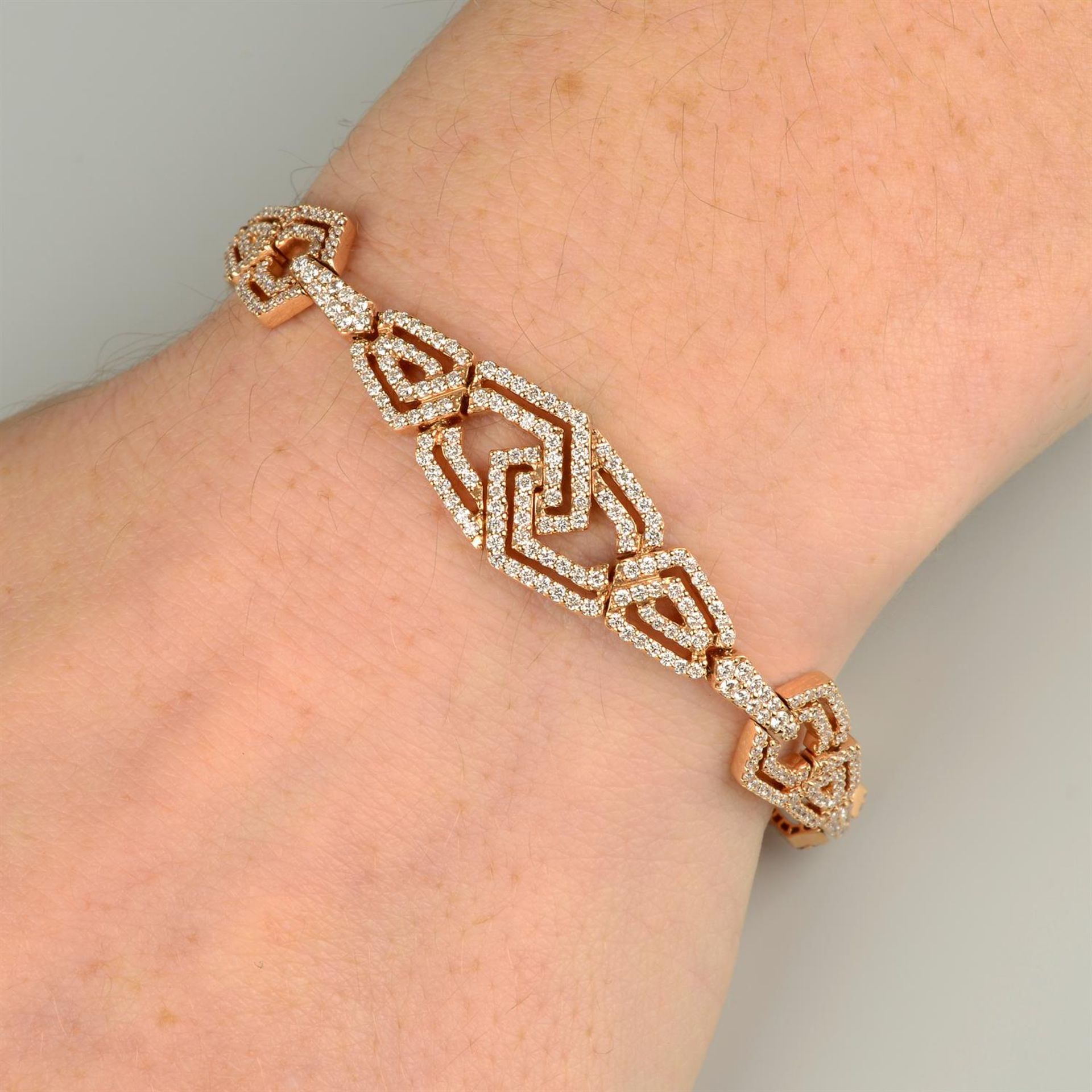 An 18ct gold diamond 'The London Collection' geometric bracelet.