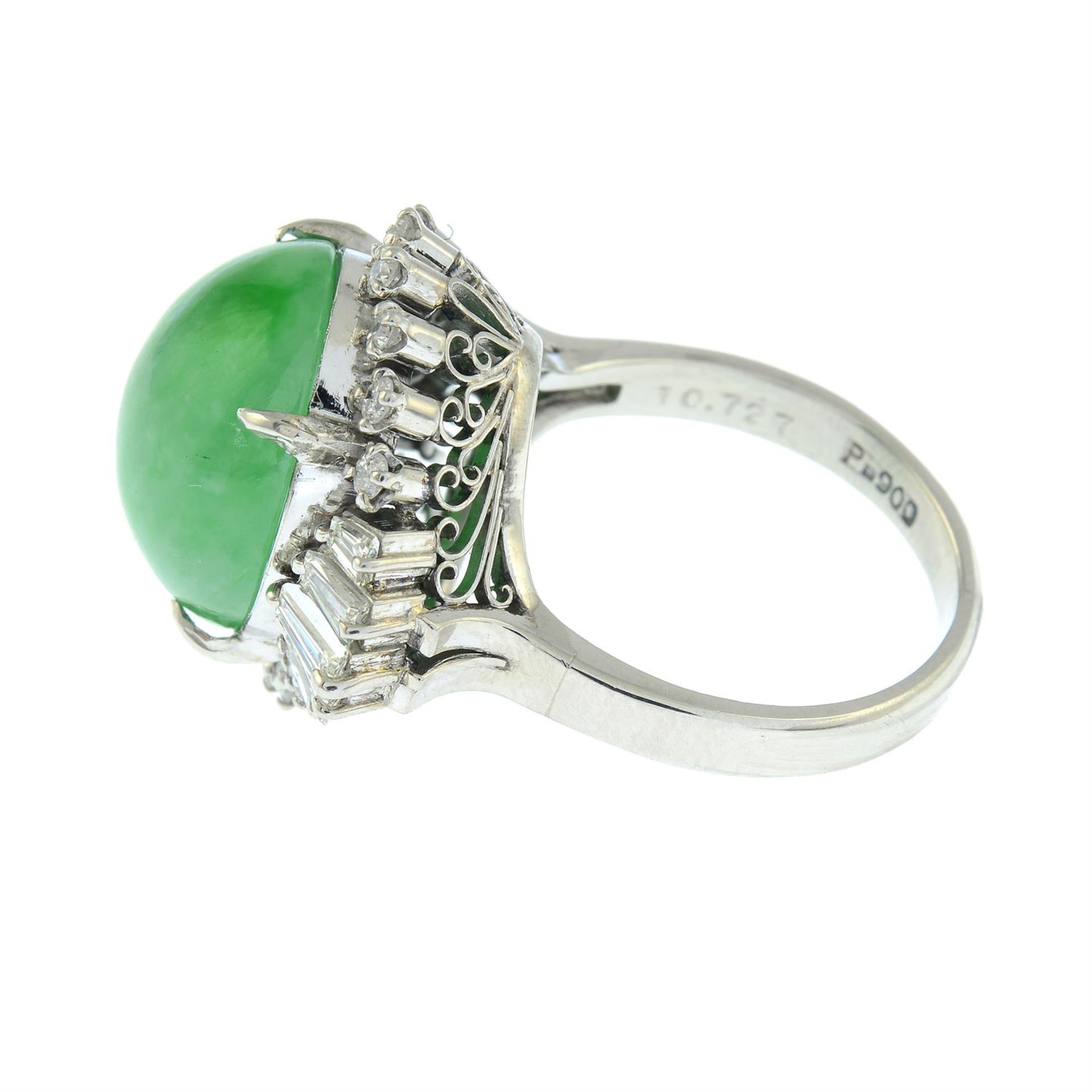 A jadeite jade and vari-cut diamond dress ring. - Image 3 of 5