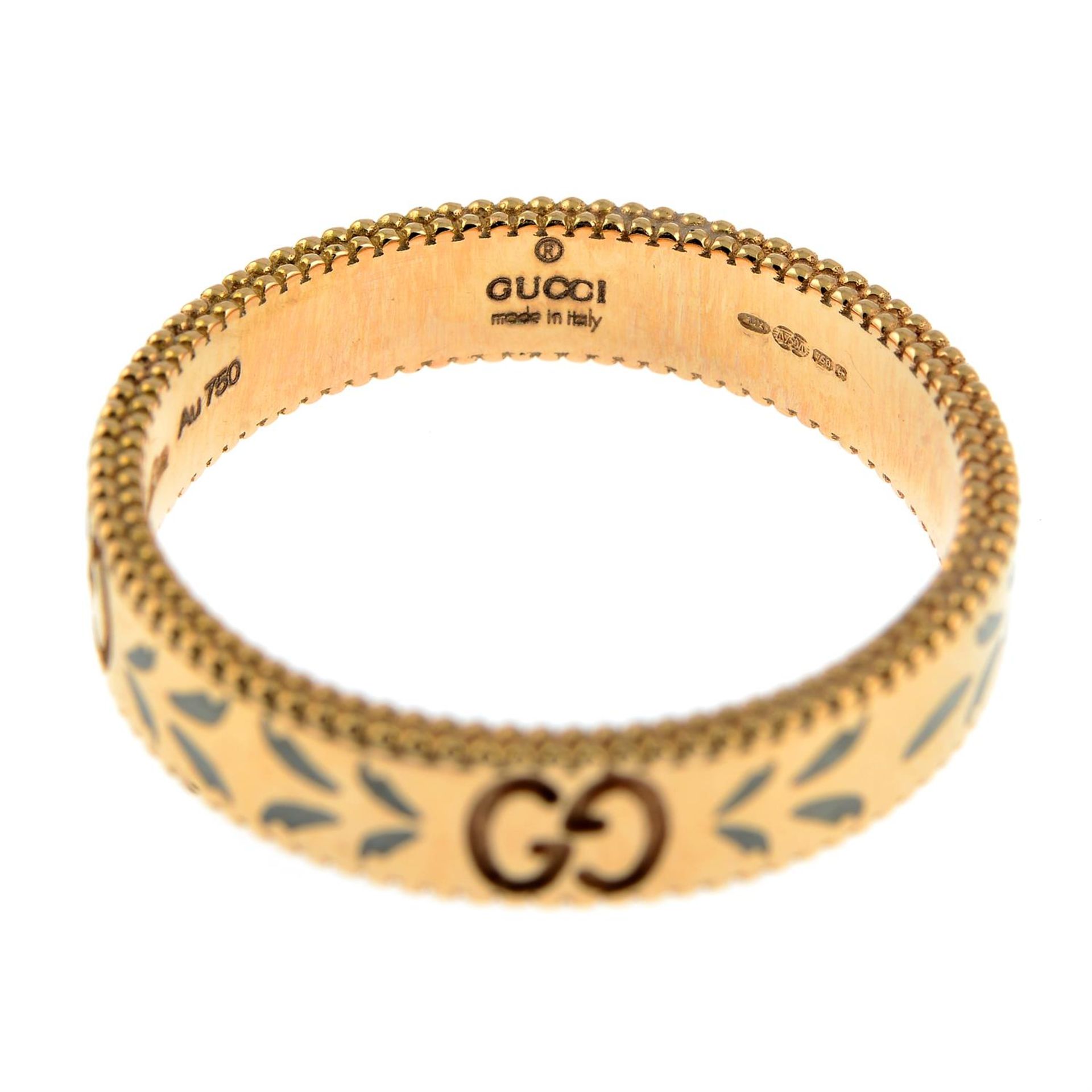 An 18ct gold 'Icon Blooms' enamel floral band ring, by Gucci. - Bild 4 aus 5