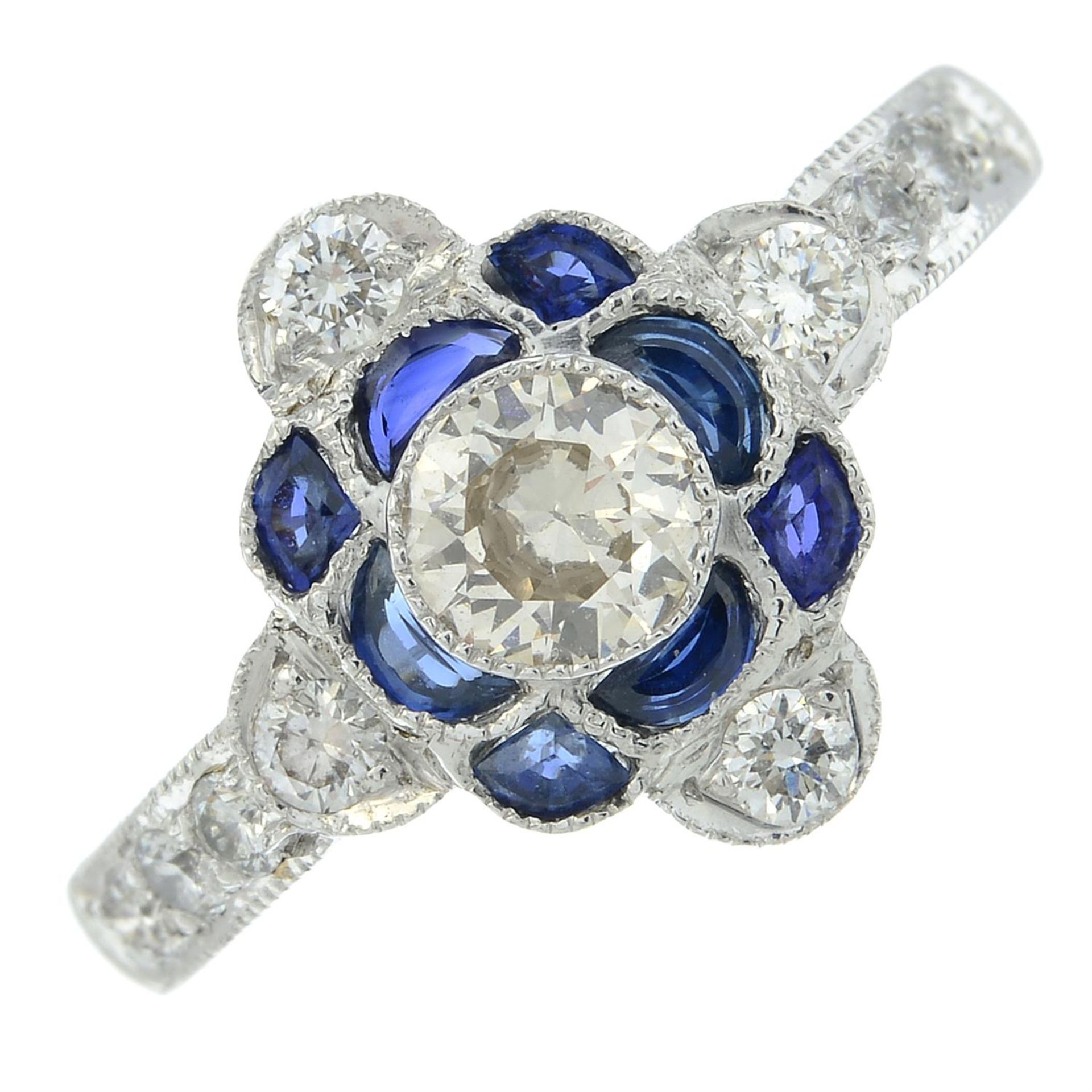 A brilliant-cut diamond and sapphire dress ring. - Bild 2 aus 6