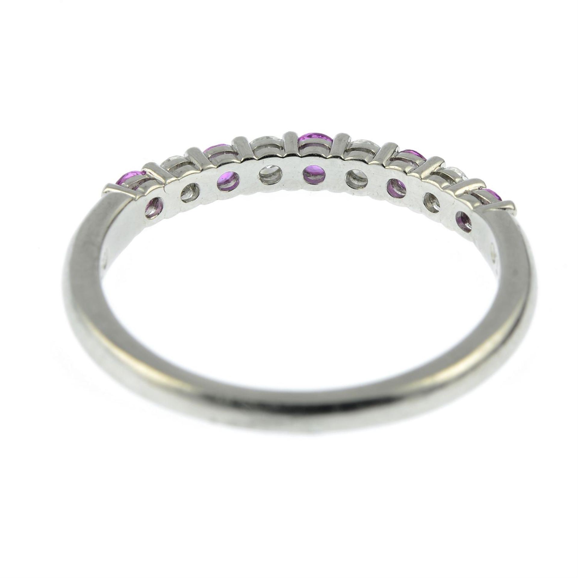 A platinum pink sapphire and brilliant-cut diamond band ring, by Tiffany & Co. - Image 3 of 6