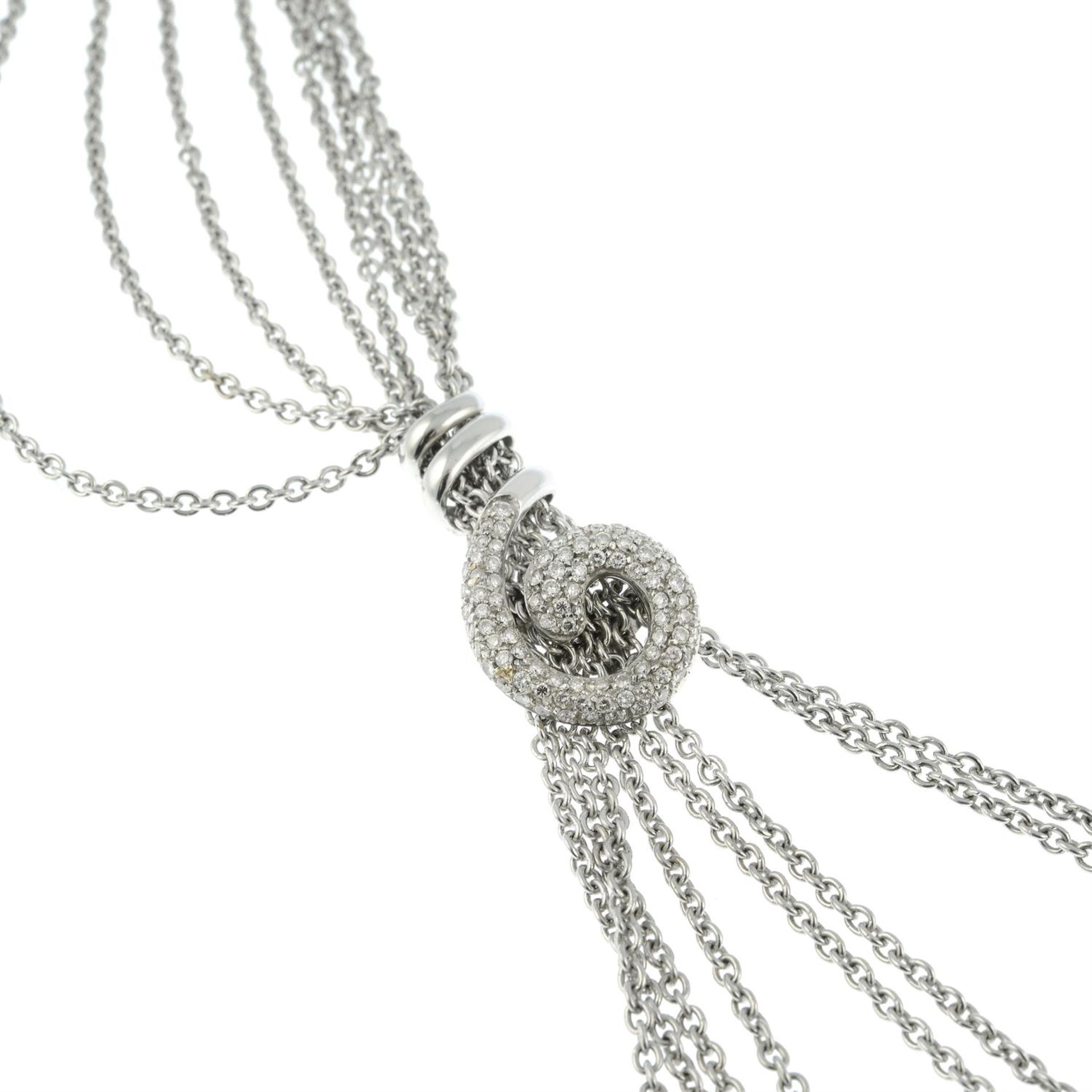 A multi-strand necklace, gathered at diamond and polished scroll and quatrefoil spacers, - Bild 5 aus 7