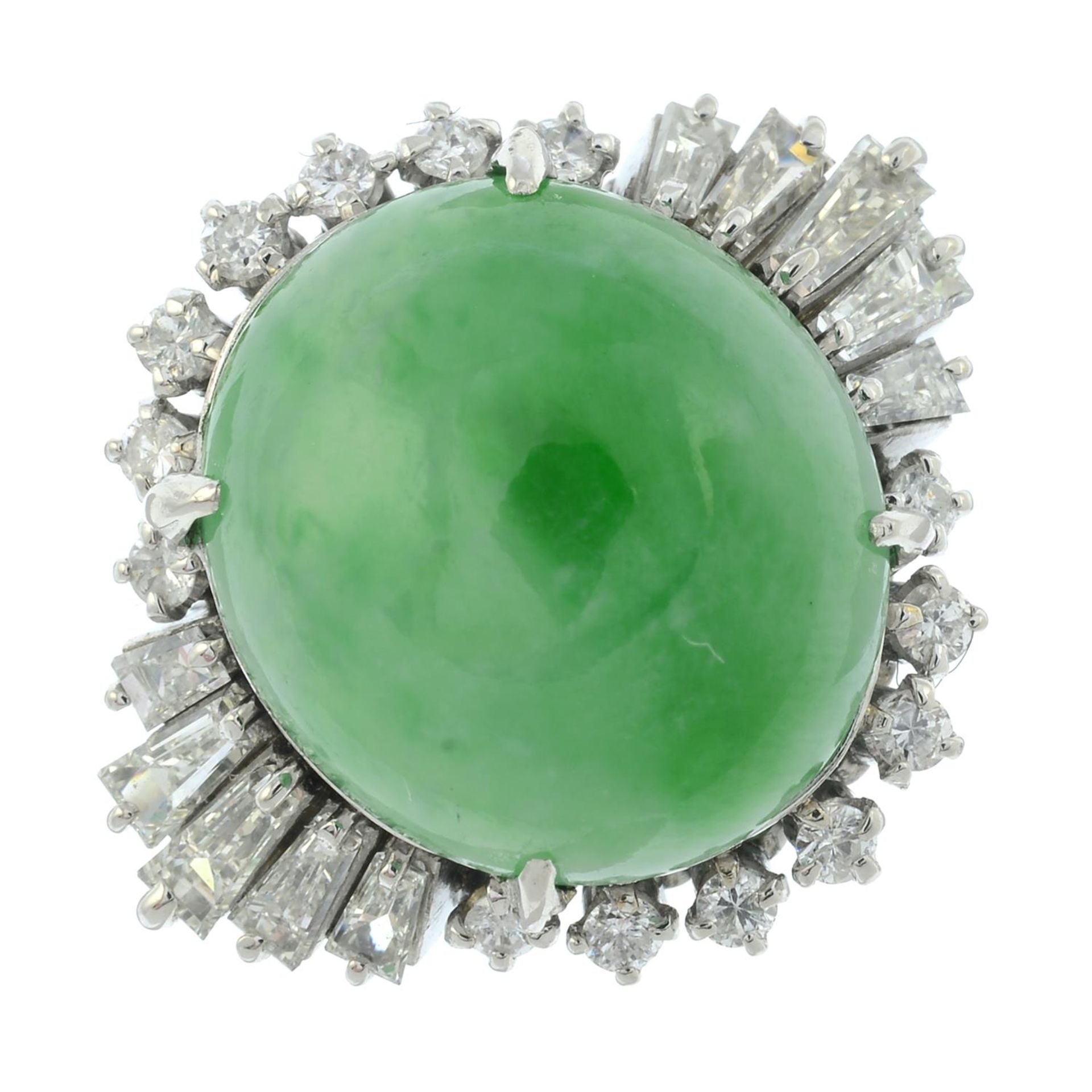 A jadeite jade and vari-cut diamond dress ring. - Image 2 of 5