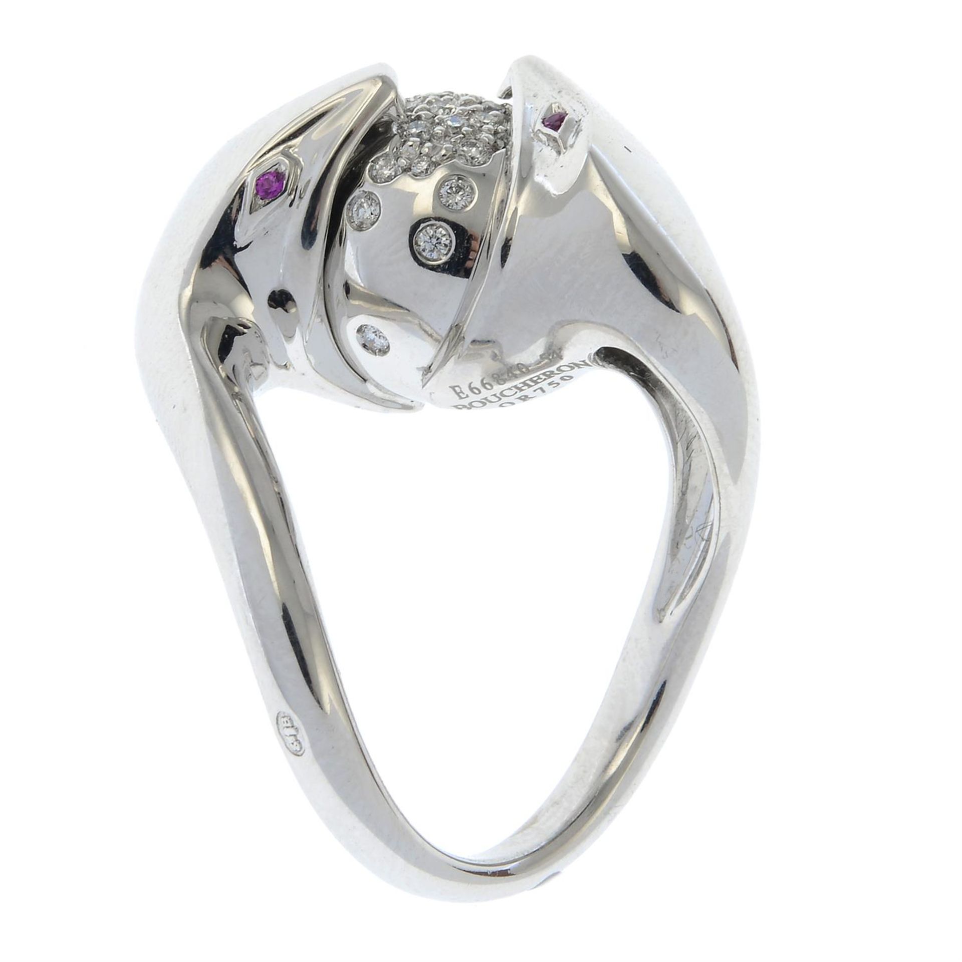 A brilliant-cut diamond snake 'Trouble' ring, by Boucheron. - Bild 5 aus 6