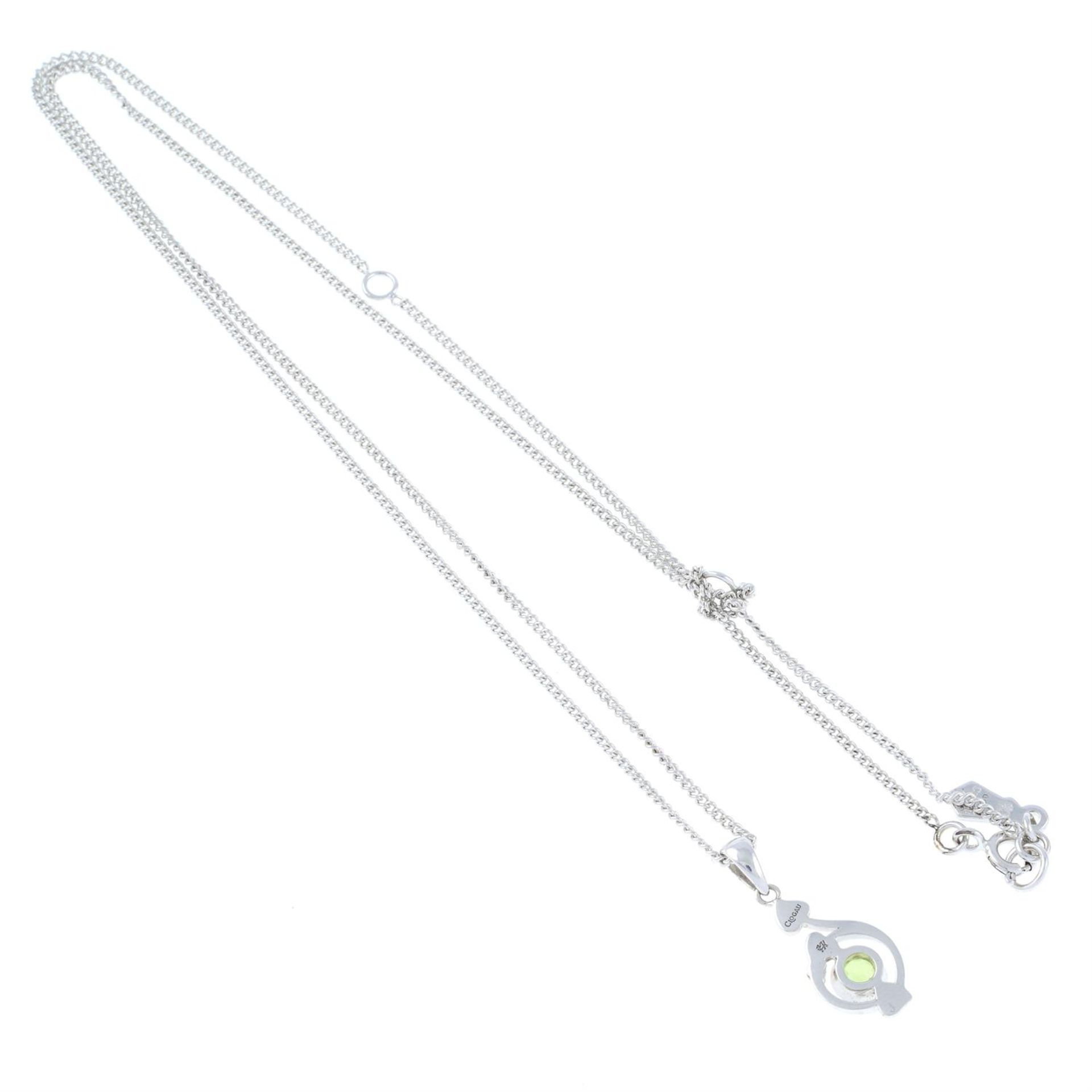 A silver peridot openwork pendant, with chain, by Clogau. - Bild 2 aus 2