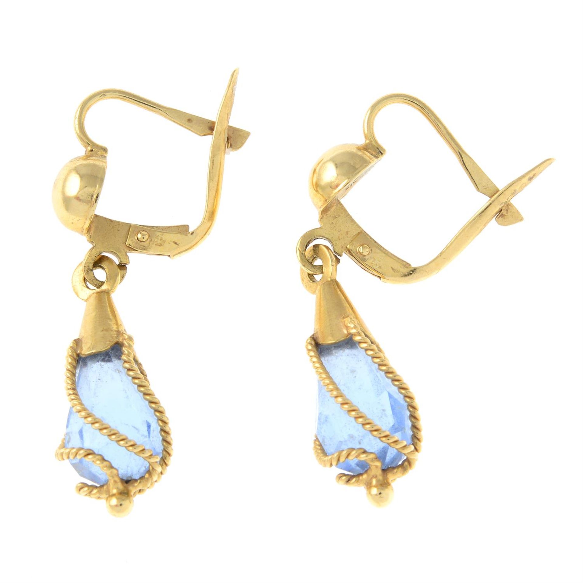 A pair of paste drop earrings. - Bild 2 aus 2