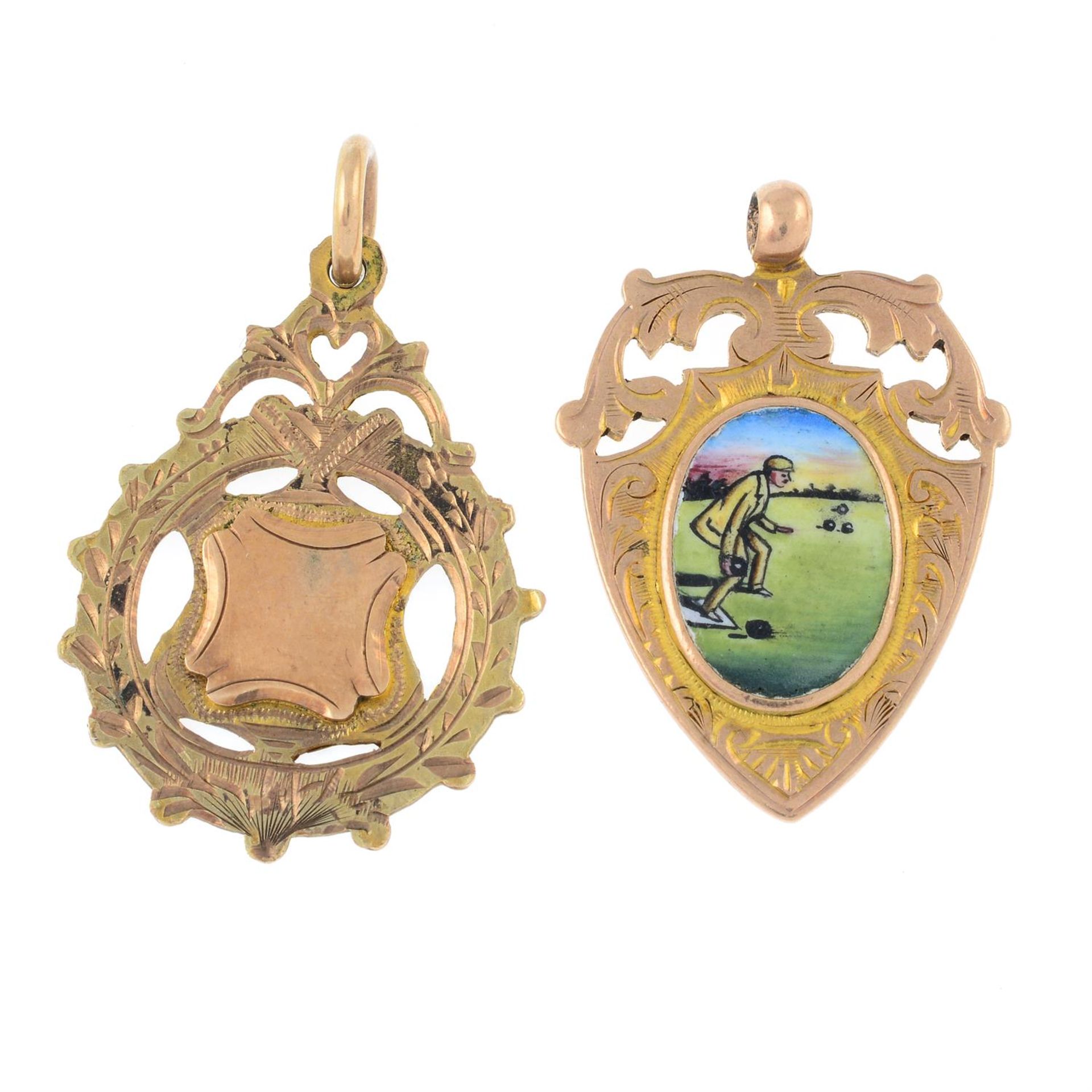 Two early 20th century 9ct gold medals.
