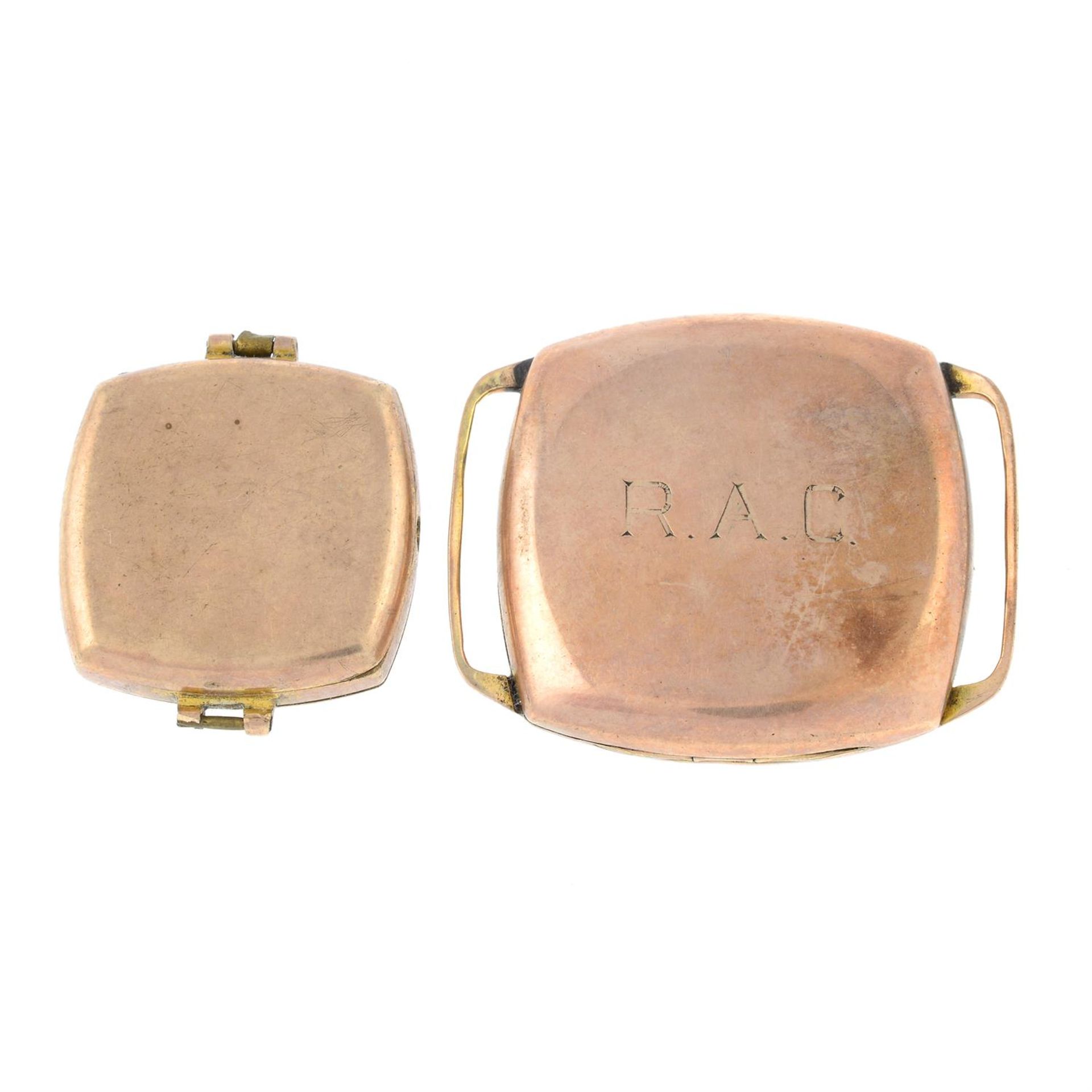 Two 9ct gold wristwatch cases. - Image 2 of 2