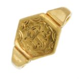 An early 20th century 9ct gold monogram signet ring.