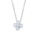 A brilliant-cut diamond floral pendant, on chain, by Tiffany & Co.