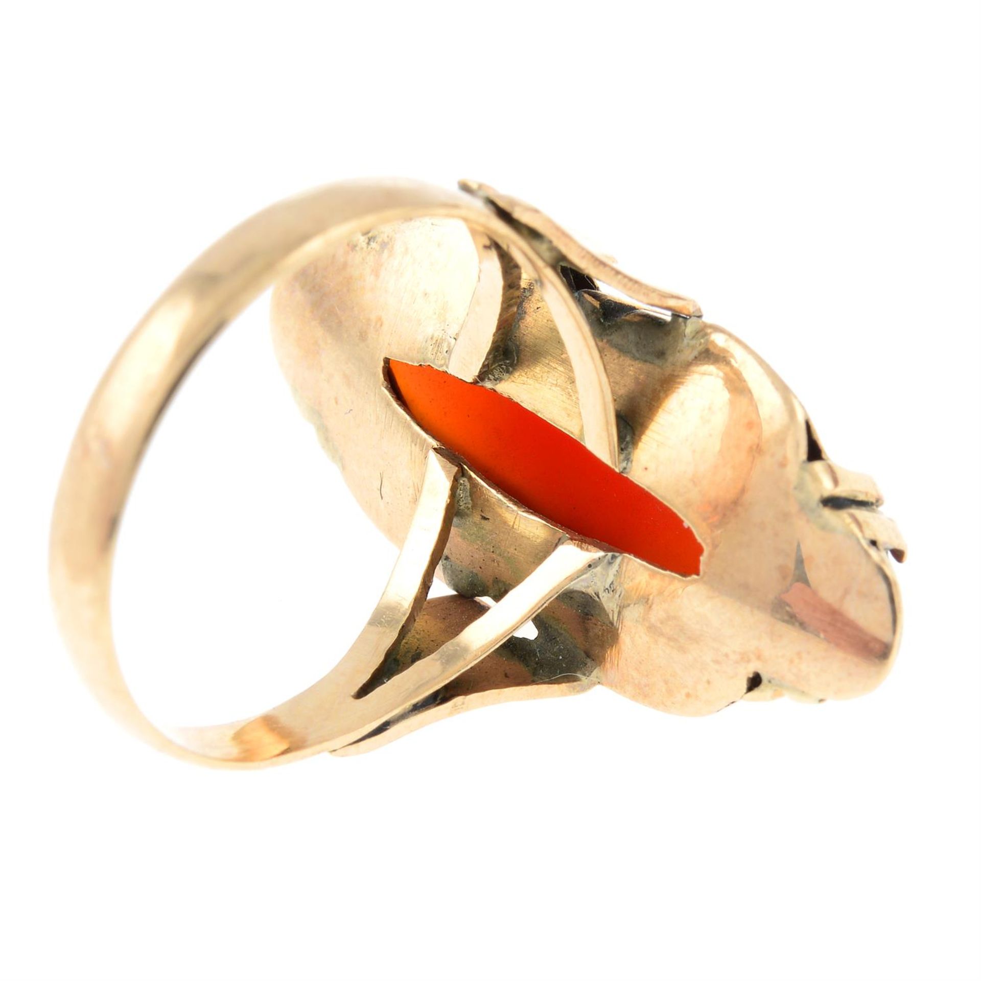 A mid 20th century 14ct gold carnelian dress ring. - Image 2 of 2