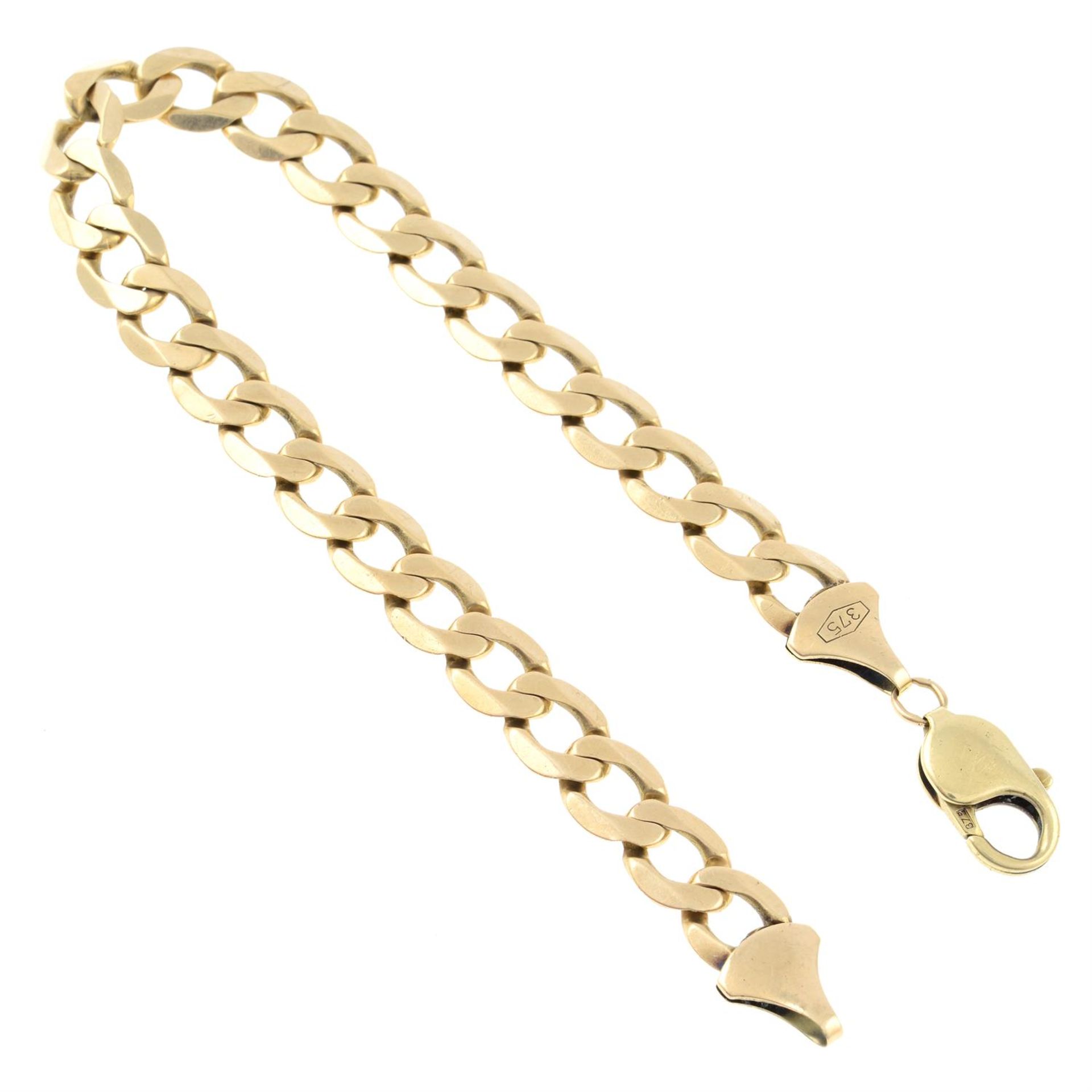 (68692) A 9ct gold curb-link bracelet. - Image 2 of 2