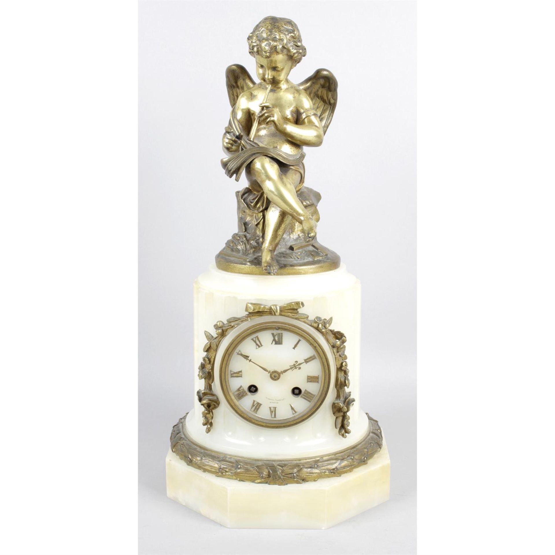 A late 19th century marble mantel clock.