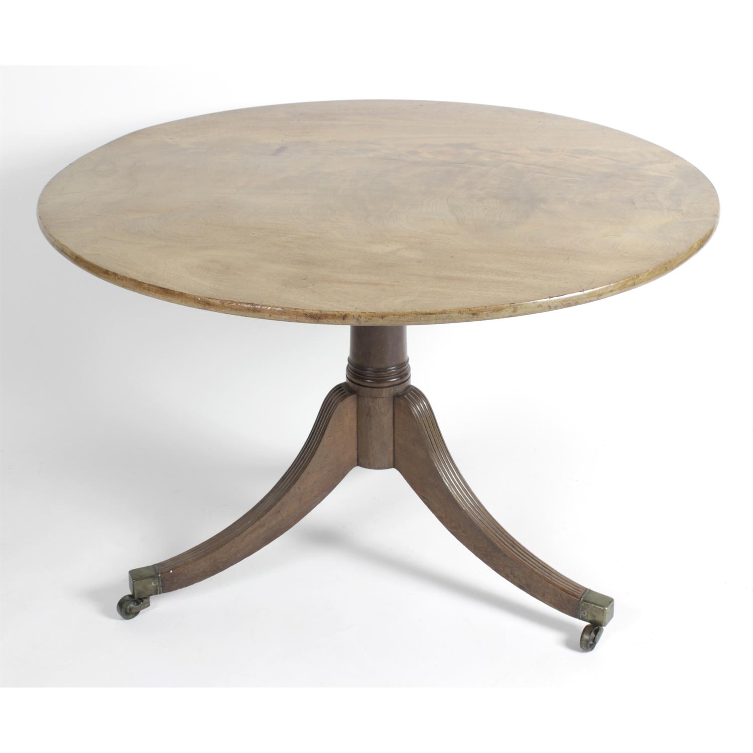 A 19th century mahogany circular topped, snap topped table.