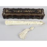 A 19th century carved ivory Cantonese ladies hand held folding fan.