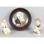 A collection of assorted items, to include a late 19th century dish, with two framed tiles and