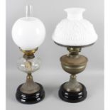 Two Victorian oil lamps.
