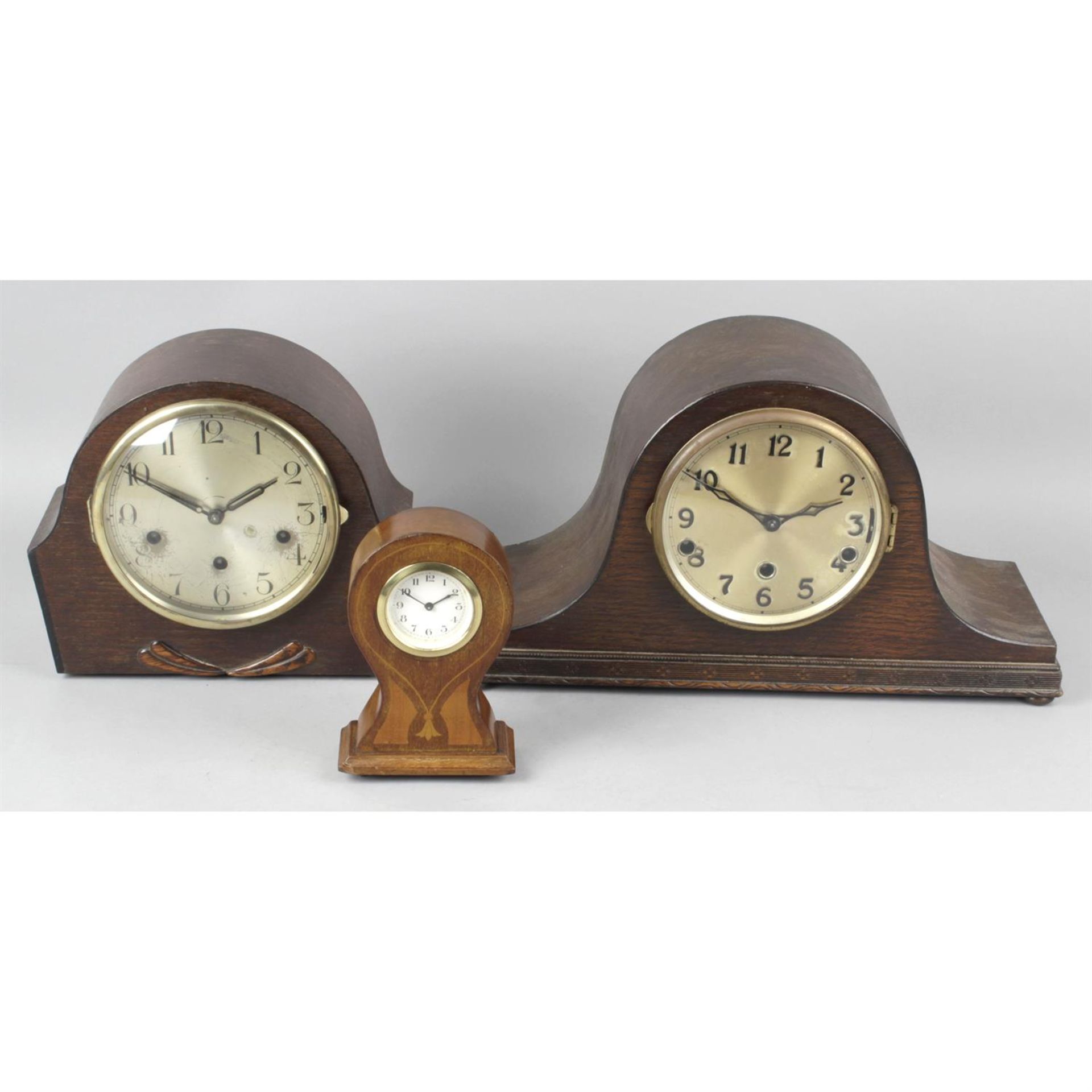 A quantity of Edwardian and early 20th century clocks.