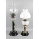 Two Victorian oil lamps.