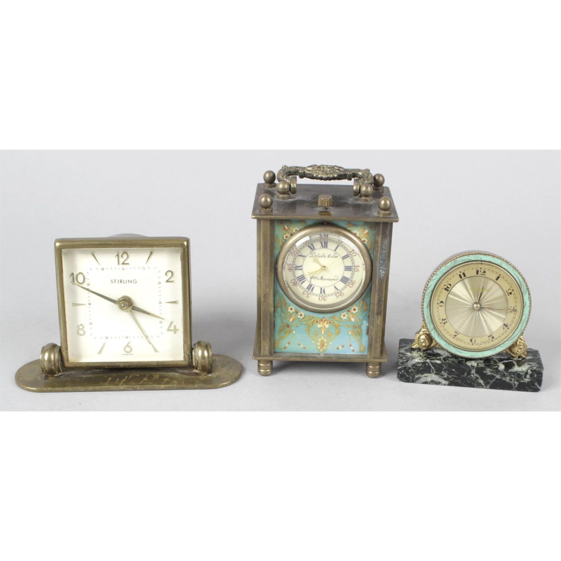 A selection of travel and carriage clocks.