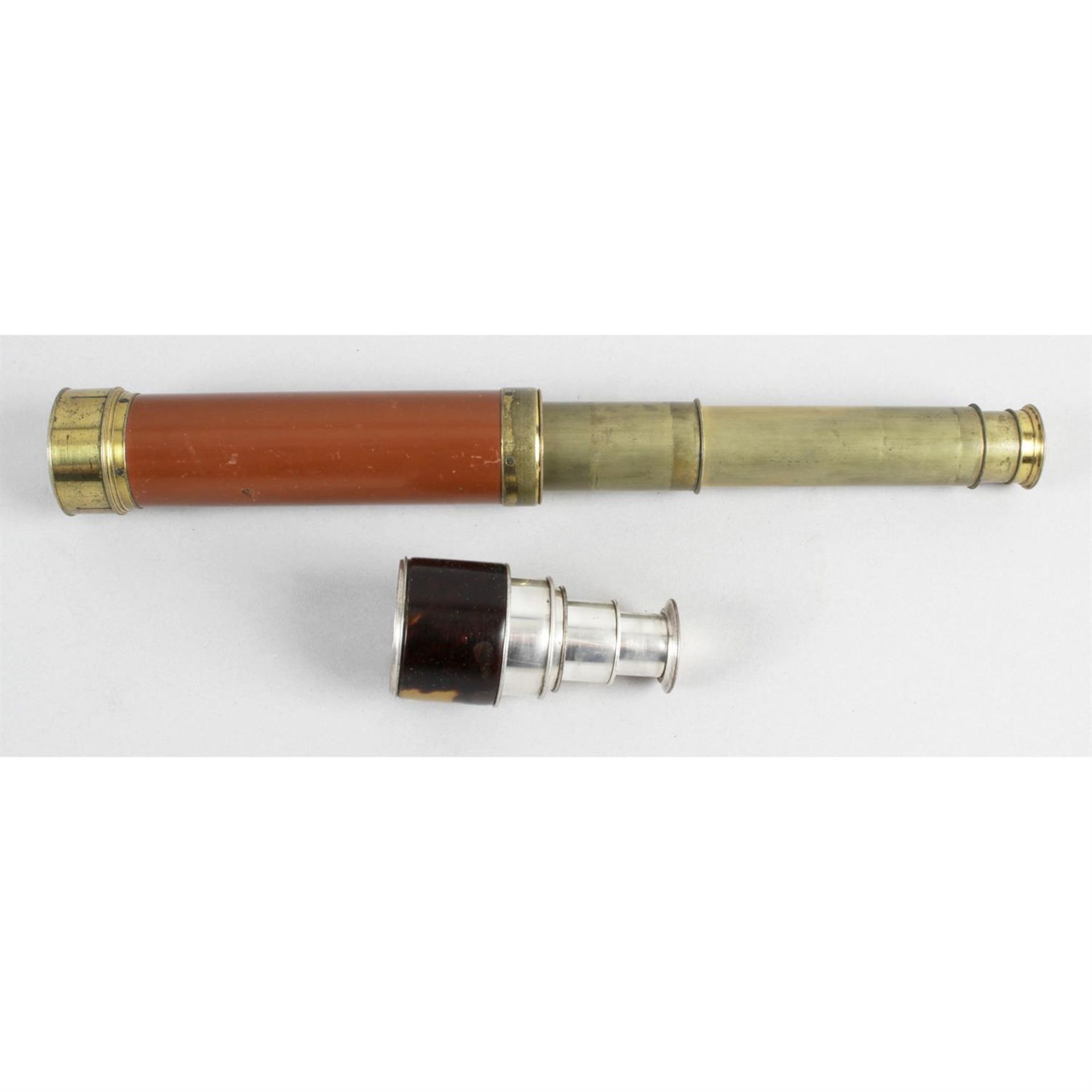 A 19th century tortoiseshell mounted four drawer pocket telescope.