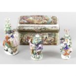 An Italian porcelain trinket box and cover.