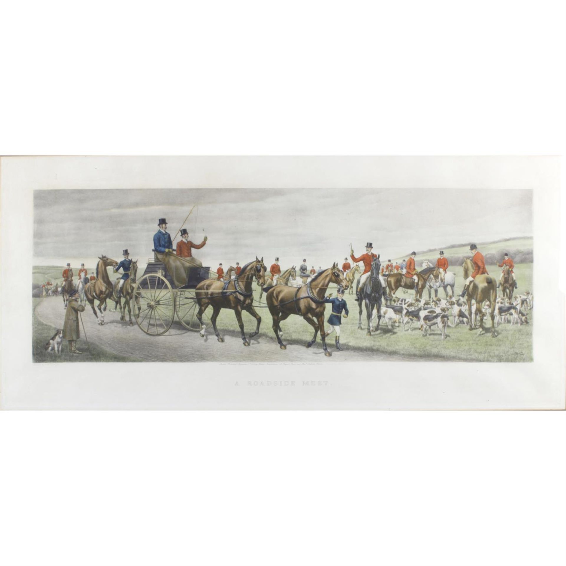 A pair of large, framed coloured prints after E.A.S Douglas, together with large selection of