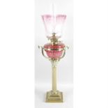 A Victorian oil lamp.