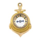 A late Victorian 9ct gold nautical themed compass fob.