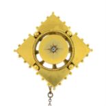 A late 19th century gold brooch, with rose-cut diamond star motif.