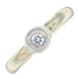 A 9ct gold cubic zirconia single-stone ring.