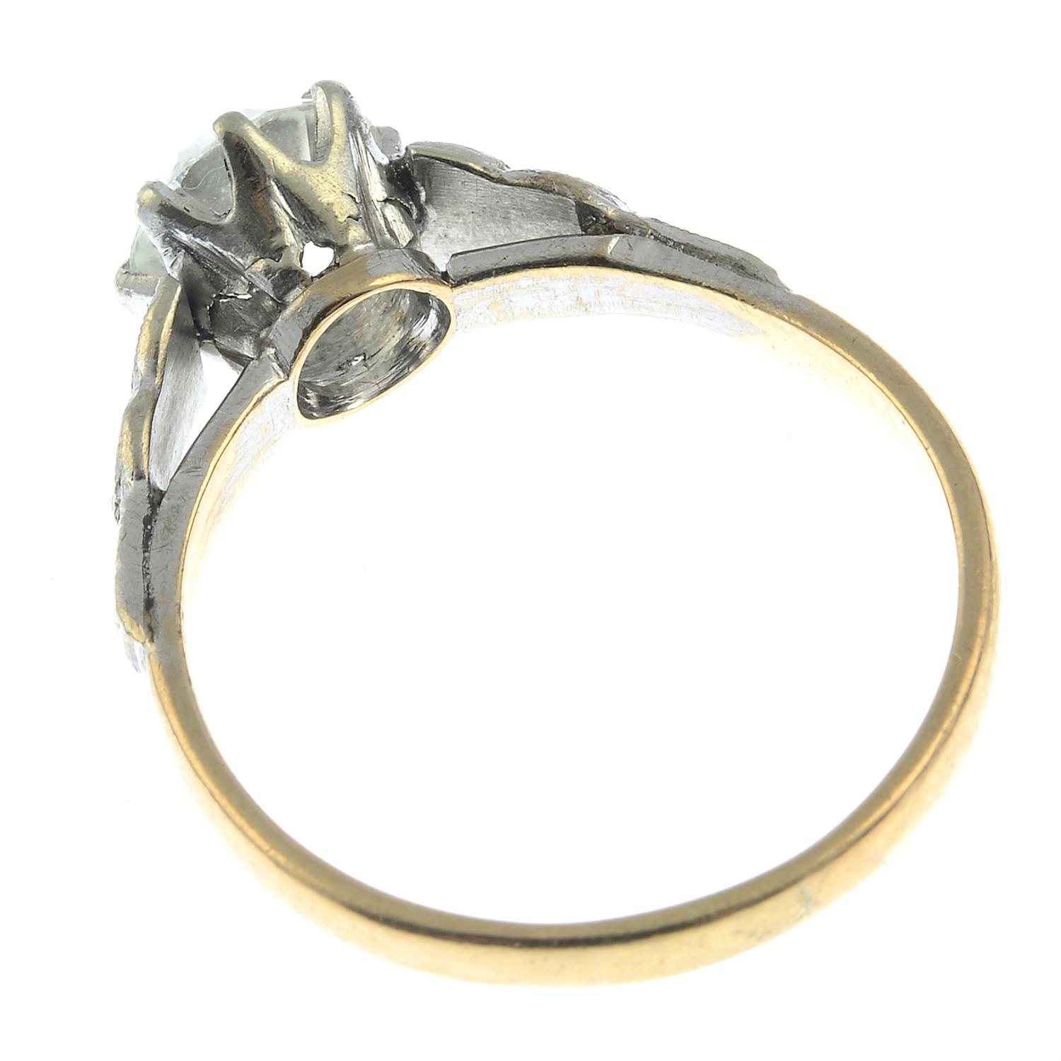 A mid 20th century 9ct gold zircon single-stone ring. - Image 2 of 2