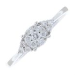 A 9ct gold brilliant-cut diamond cluster ring.