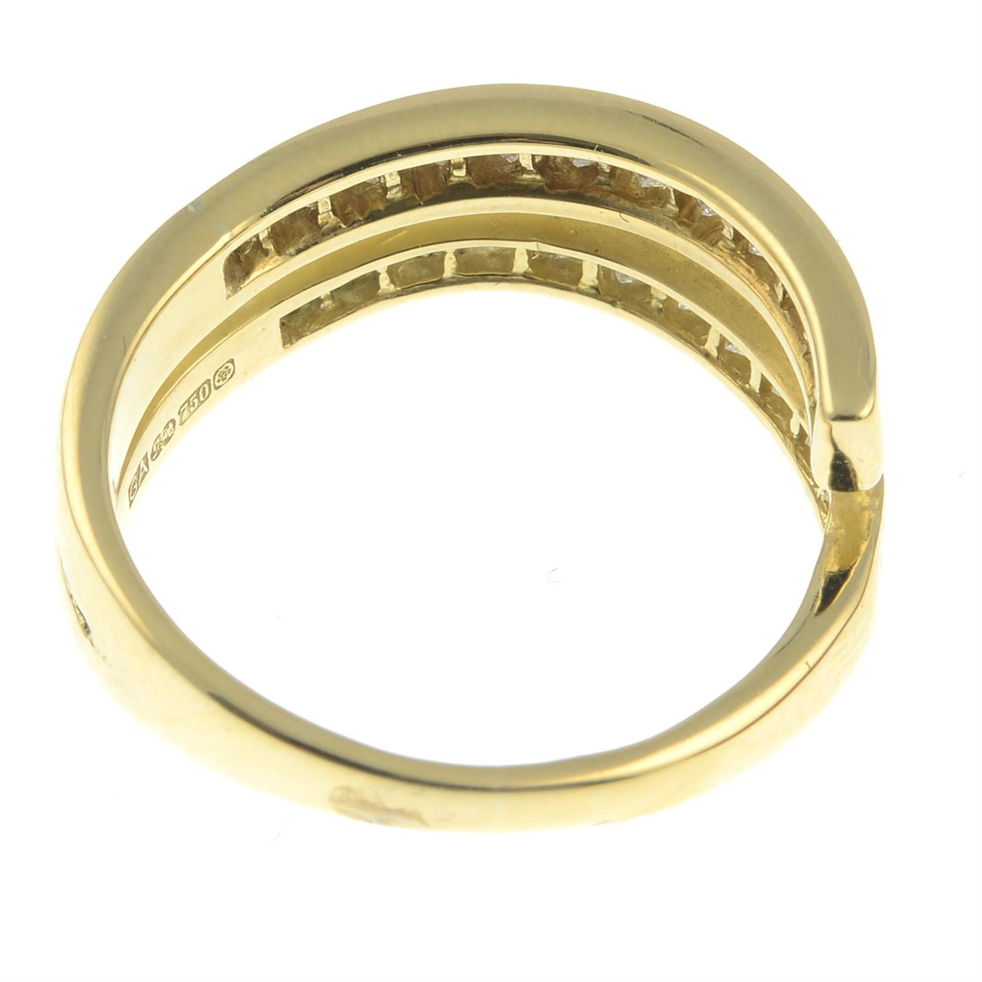 An 18ct gold square-shape diamond two-row dress ring. - Bild 2 aus 2