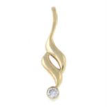 A 9ct gold brilliant-cut diamond pendant.